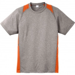 Deep Orange Sport-Tek Heather Colorblock Contender Logo T-Shirt