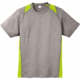 Lime Shock Sport-Tek Heather Colorblock Contender Logo T-Shirt