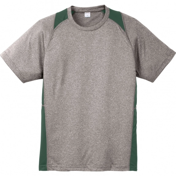 Forest Green Sport-Tek Heather Colorblock Contender Logo T-Shirt