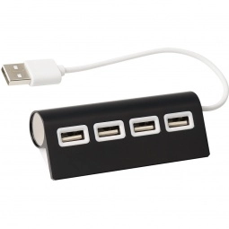 Black 4-Port Aluminum Custom USB Hub