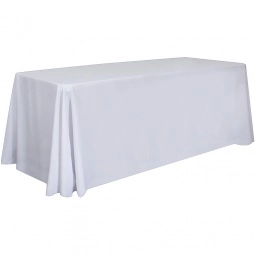 White Full Color 4-Sided Custom Tablecloth - 8 ft.