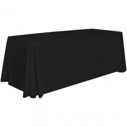 Black Full Color 4-Sided Custom Tablecloth - 8 ft.
