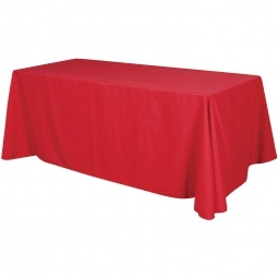 Red Full Color 4-Sided Custom Tablecloth - 8 ft.