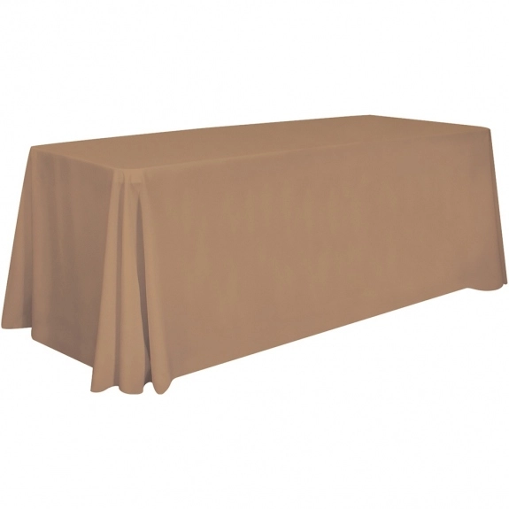 Beige Full Color 4-Sided Custom Tablecloth - 8 ft.