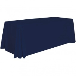 Navy Full Color 4-Sided Custom Tablecloth - 8 ft.