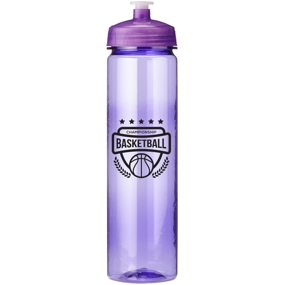 Translucent Purple - Translucent Glossy Promotional Water Bottle - 24 oz.