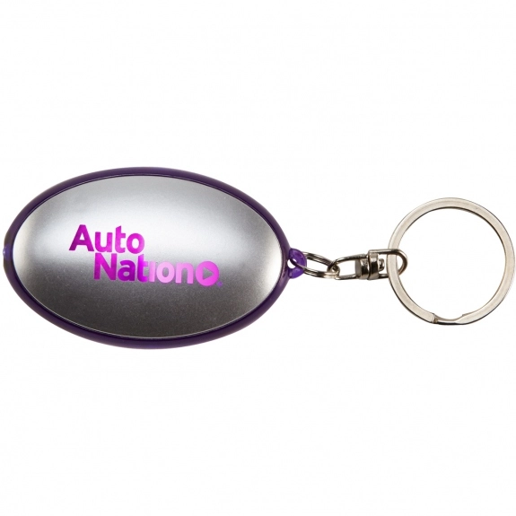 Translucent Purple Illuminated Oval Promotional Key Chain