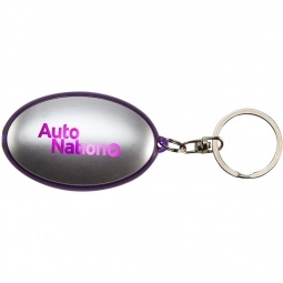 Translucent Purple Illuminated Oval Promotional Key Chain
