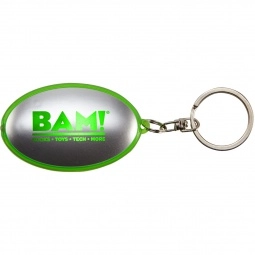 Translucent Green Illuminated Oval Promotional Key Chain