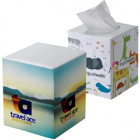 Collage - Full Color Cube Promotional Tissue Box
