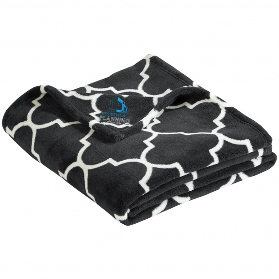 Graphite / Quatrefoil Port Authority Promotional Ultra Plush Blanket