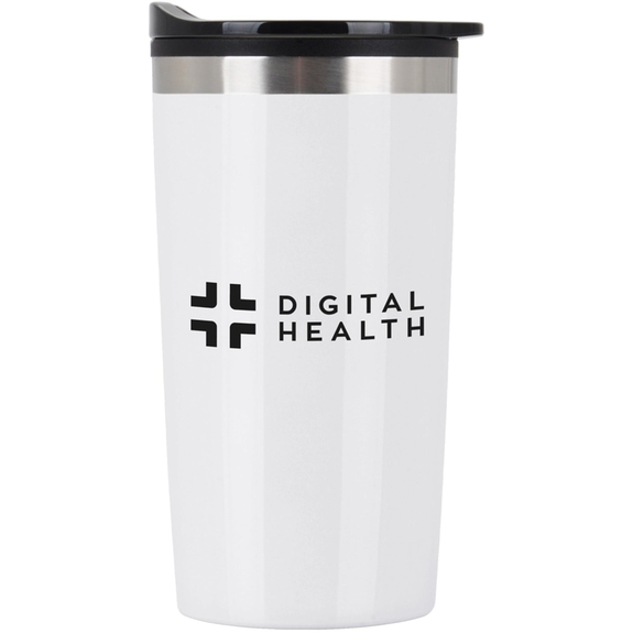 White - Antimicrobial Stainless Steel Tumbler w/ Plastic Liner - 20 oz.