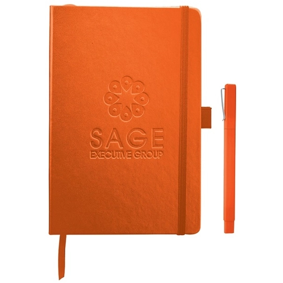 Orange Nova Bound Custom JournalBook w/ Ballpoint Pen