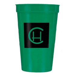 Green Smooth Custom Logo Stadium Cup - 22 oz.