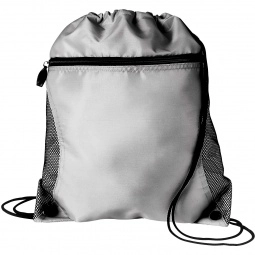Metallic Silver Logo Sport Pack Tote Bag w/ Mesh Pocket