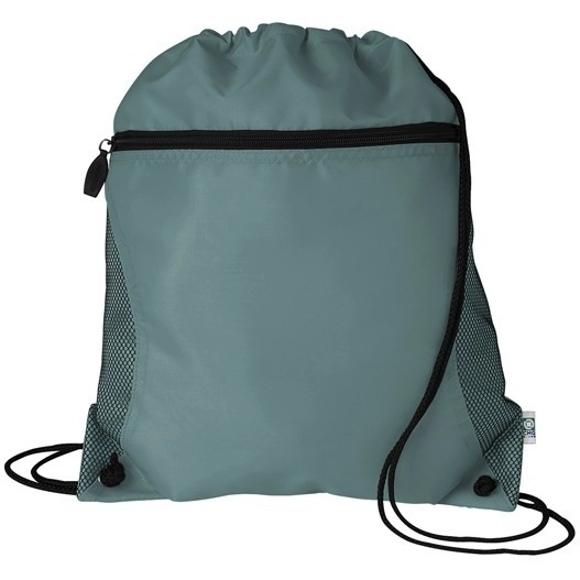 Teal Blue - Logo Sport Pack Tote Bag w/ Mesh Pocket - 14"w x 16.5"h