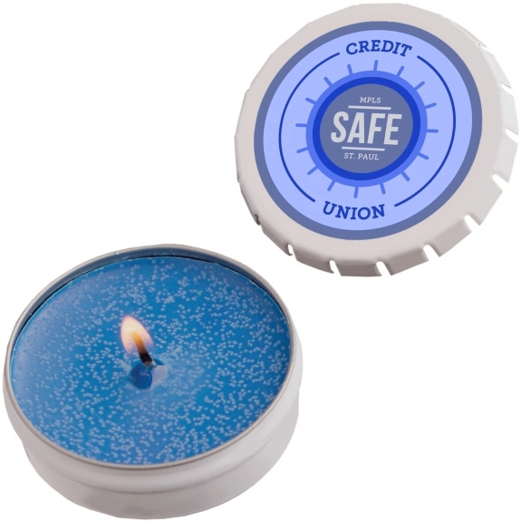 Navy Full Color Promotional Soy Candle in Snap Top Tin