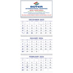 Three Month Display Custom Commercial Calendar