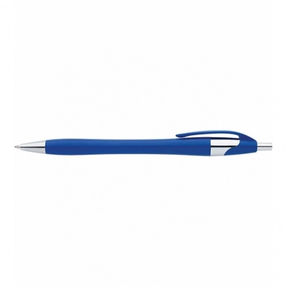 Blue Colored Javelin Promotional Pen w/ Chrome Accents