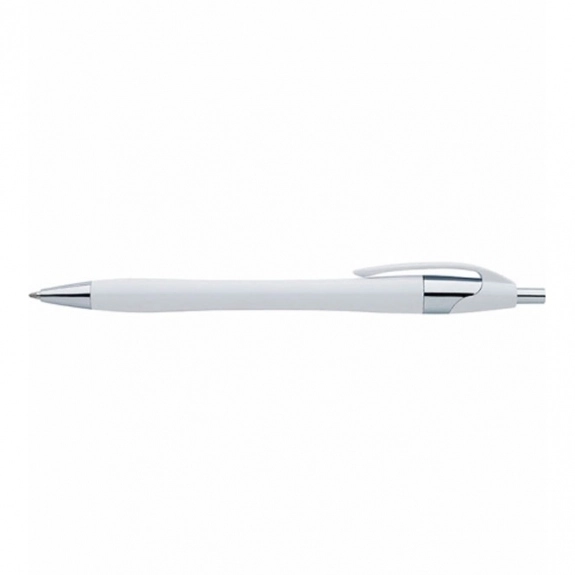 White Colored Javelin Promotional Pen w/ Chrome Accents