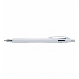 White Colored Javelin Promotional Pen w/ Chrome Accents