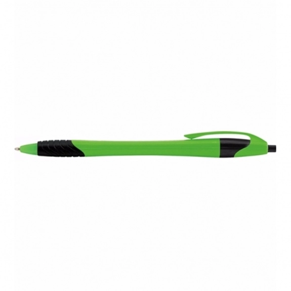 Green Metallic Colored Javelin Promotional Pen w/ Black Grip