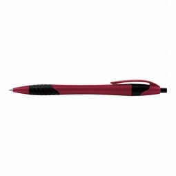 Red Metallic Colored Javelin Promotional Pen w/ Black Grip