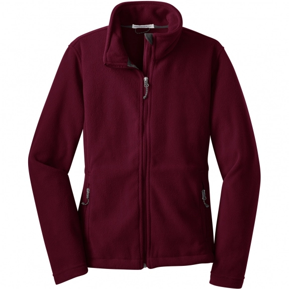 Maroon Port Authority Value Fleece Custom Jacket - Women's