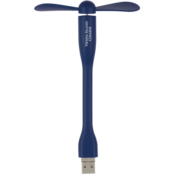 Navy - Mini Custom USB Fan w/ 3-Way Connector