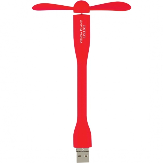Red - Mini Custom USB Fan w/ 3-Way Connector