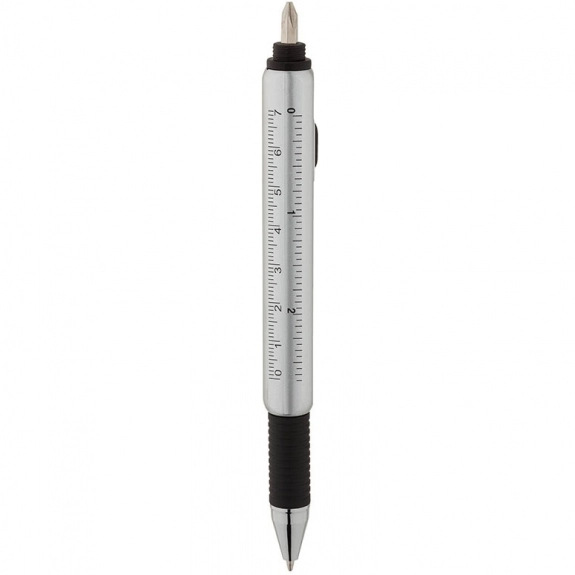 Silver - 7-in-1 Light Up Stylus Custom Utility Pen