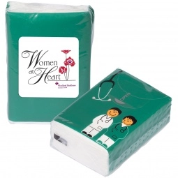 Teal - Full Color Mini Custom Tissue Pack - Doctor & Nurse