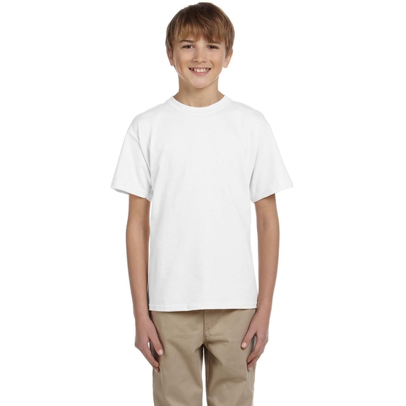 Front Gildan Ultra Cotton Custom Youth T-Shirt - White