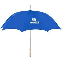 Arc rPET Custom Logo Umbrella w/ Wood Handle - 48"