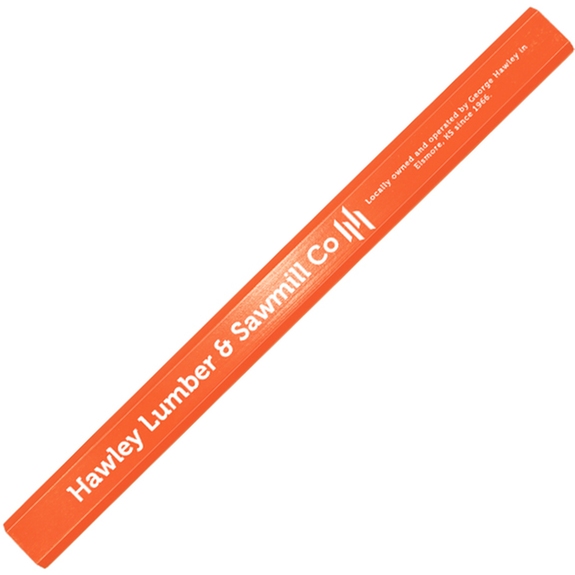 Orange Enamel Finish Custom Carpenter Pencil
