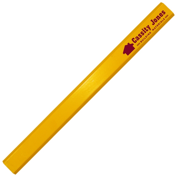 Yellow Enamel Finish Custom Carpenter Pencil