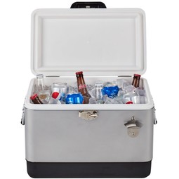 Open - Full Color Stainless Steel Classic Custom Cooler - 36 Can