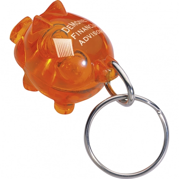 Translucent Orange Little Piggy Custom Keychains