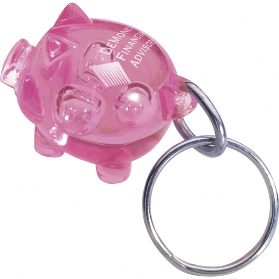Translucent Pink Little Piggy Custom Keychains