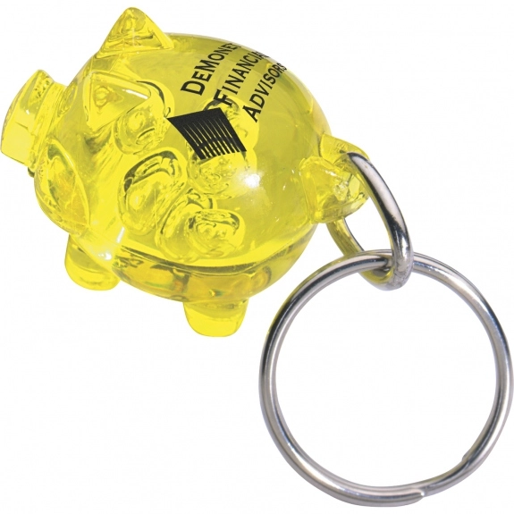 Translucent Yellow Little Piggy Custom Keychains