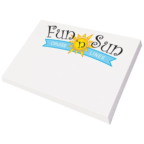White Full Color Post-it Notes Custom Notepad - 25 Sheets - 3" x 4"