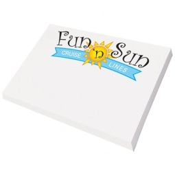 White Full Color Post-it Notes Custom Notepad - 25 Sheets - 3" x 4"