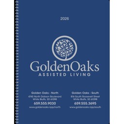 Blue Custom Monthly Planner Book