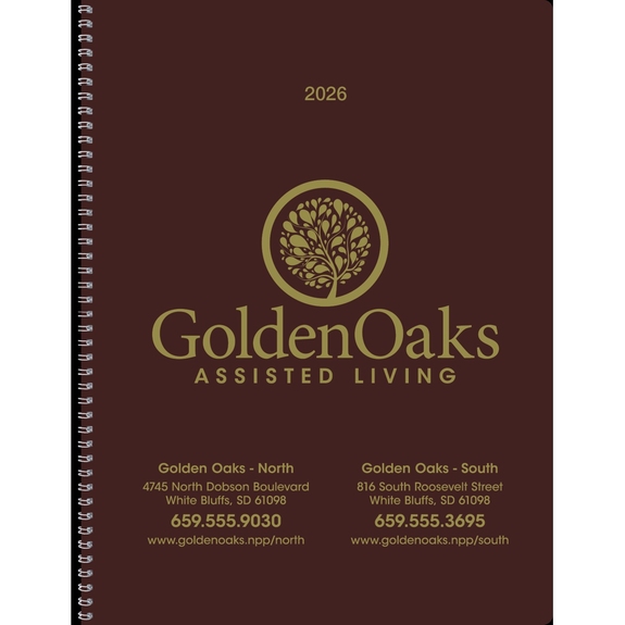 Burgundy Custom Monthly Planner Book