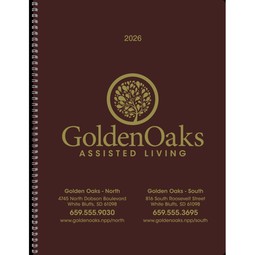 Burgundy Custom Monthly Planner Book