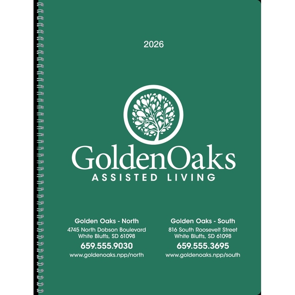 Green Custom Monthly Planner Book