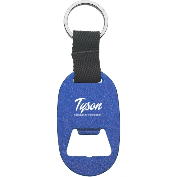 Blue Metal Custom Bottle Opener Key Ring