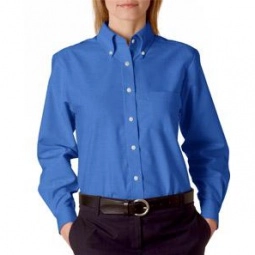 French Blue UltraClub Classic Wrinkle-Free Long-Sleeve Oxford Custom Shirt 