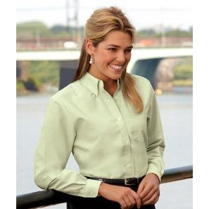 UltraClub Classic Wrinkle-Free Long-Sleeve Oxford Custom Shirt - Women's