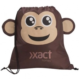 Paws & Claws Promotional Drawstring Backpack - Monkey